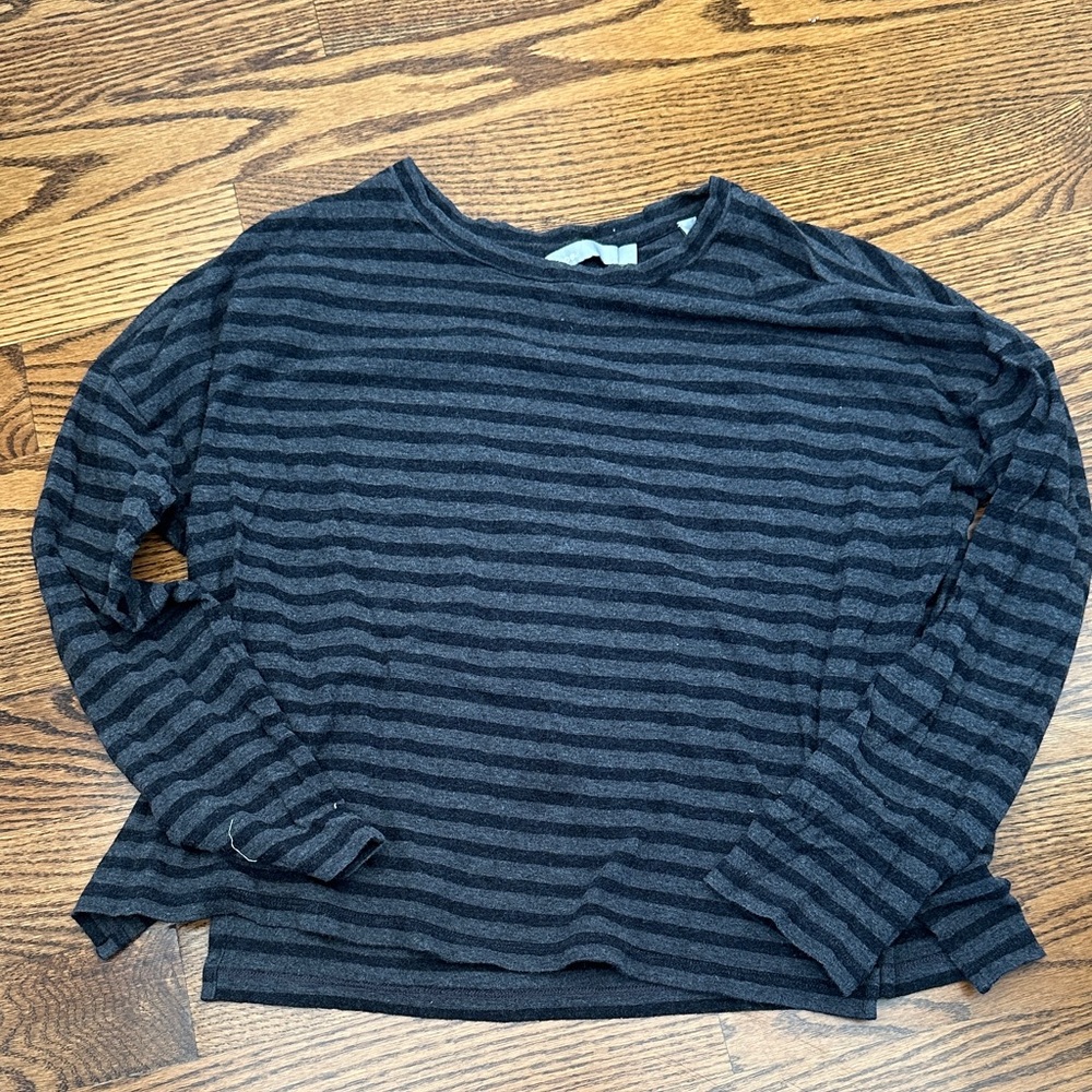Vince Striped Black and Gray Women's Shirt